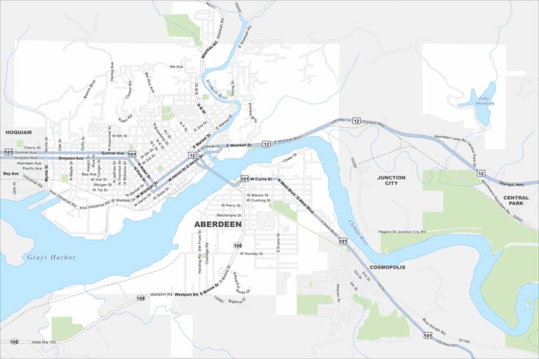 Aberdeen Map Washington