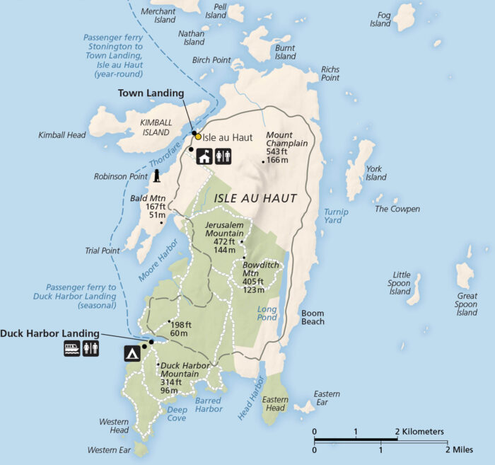 Acadia National Park Isle au Haut Map