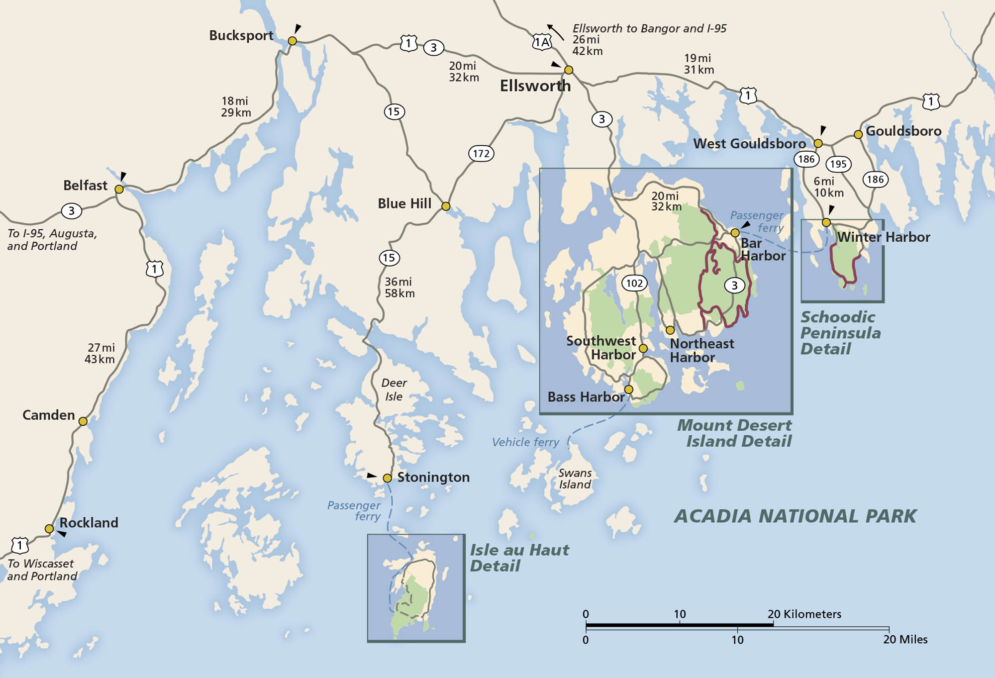 Acadia National Park Map