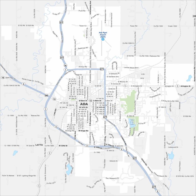 Ada Map Oklahoma