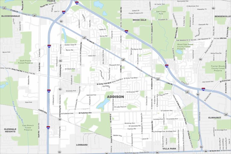 Addison Map Illinois