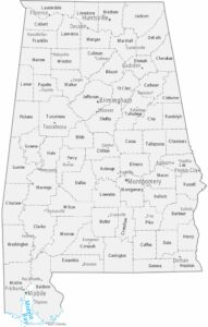 Alabama Counties Cities Map