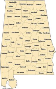 Alabama County Map