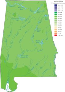 Alabama Precipitation Map
