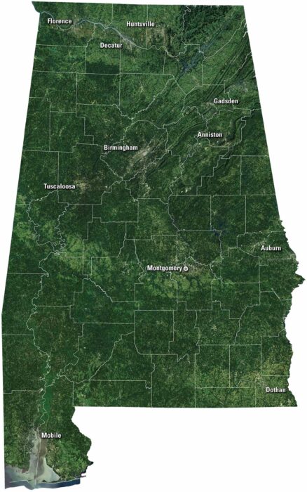 Alabama Satellite Map