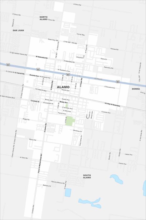 Alamo Map Texas