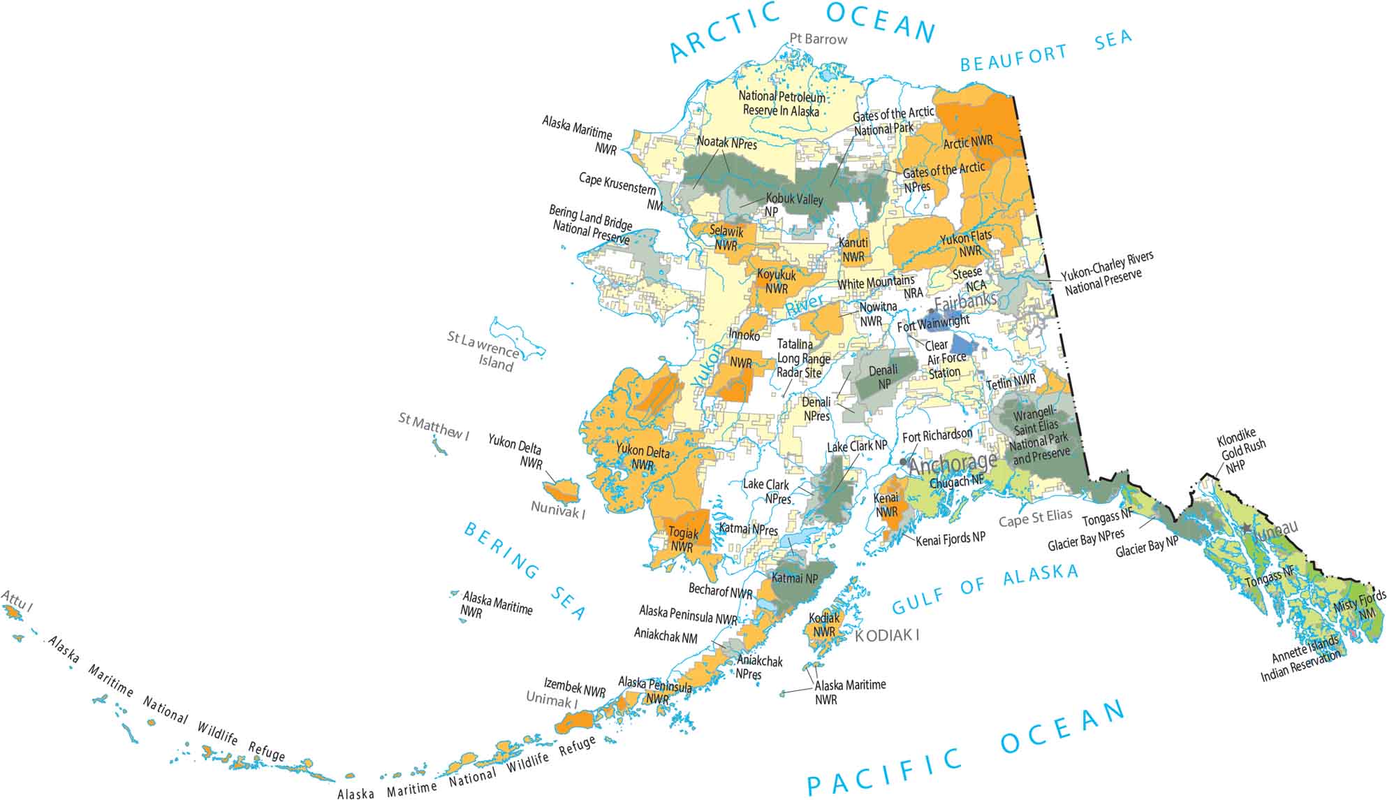 Alaska National Parks and Forests Map