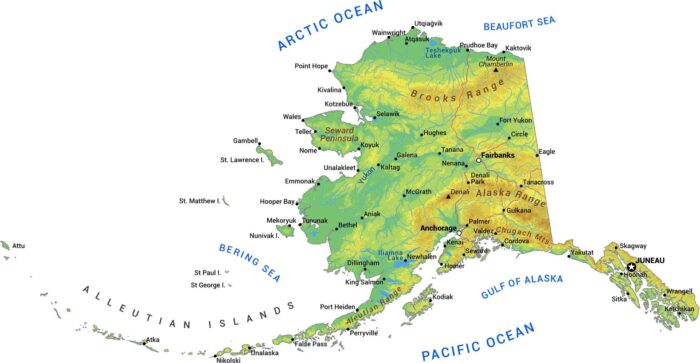 Alaska Physical Map
