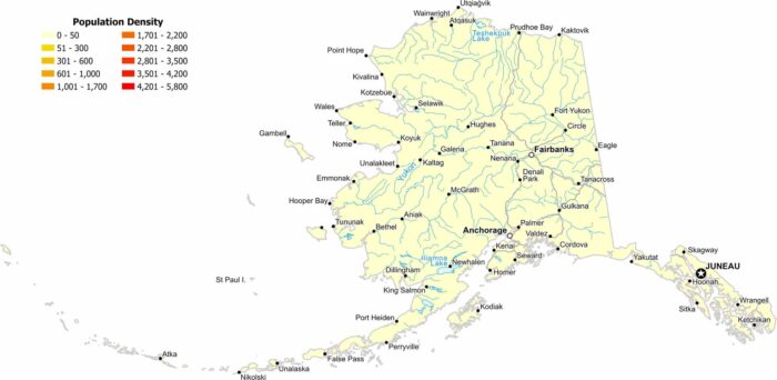 Alaska Population Density Map