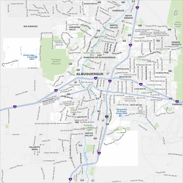 Albuquerque Map New Mexico