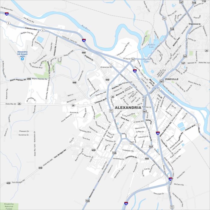 Alexandria Map Louisiana