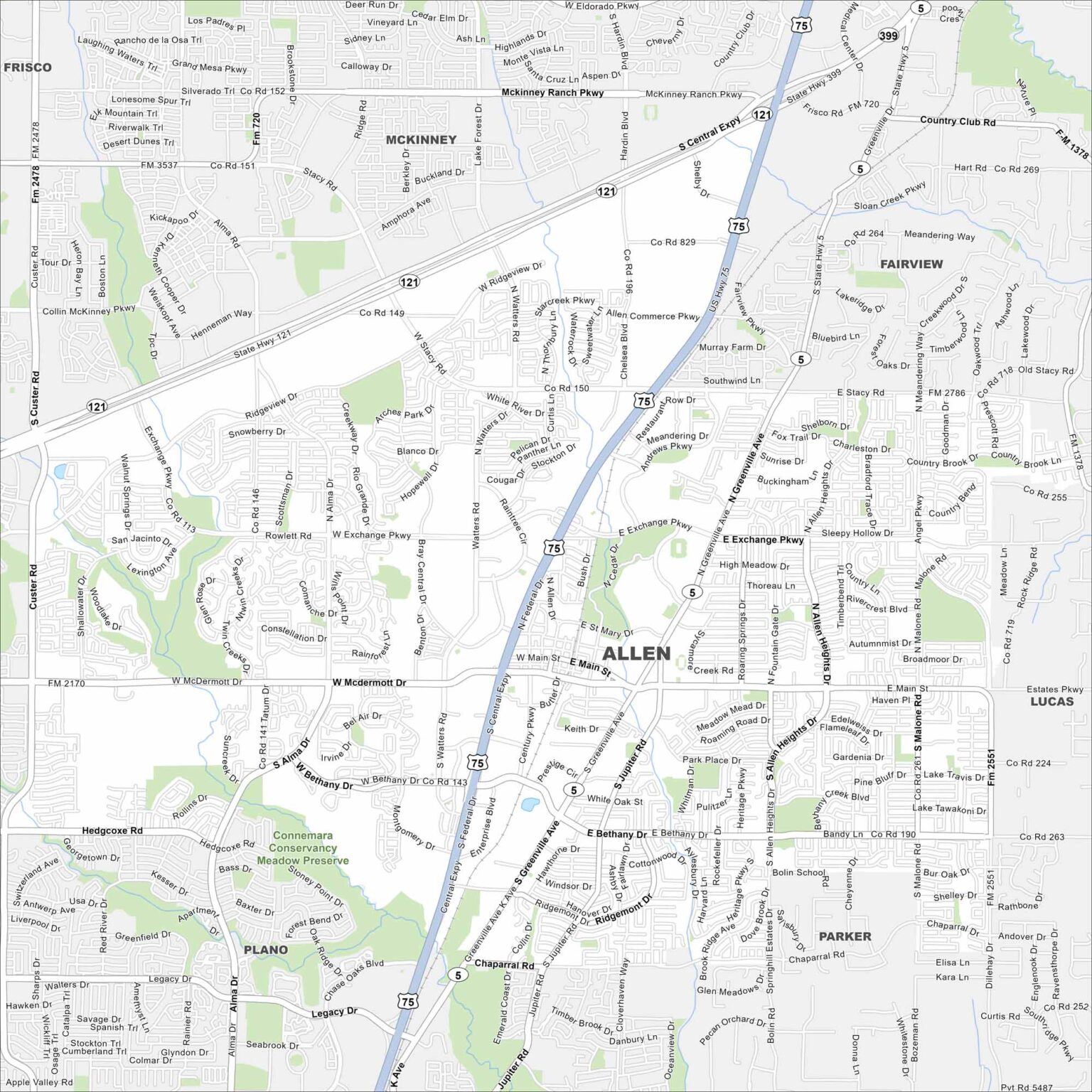 Map of Allen, Texas - US Maps