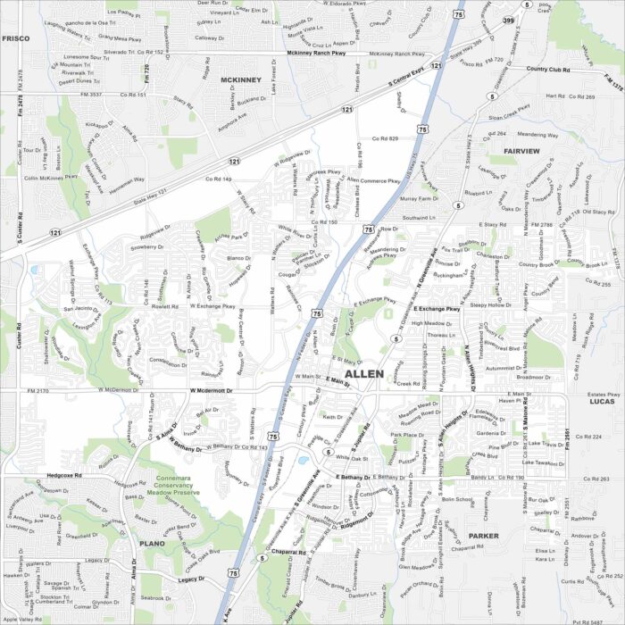 Allen Map Texas