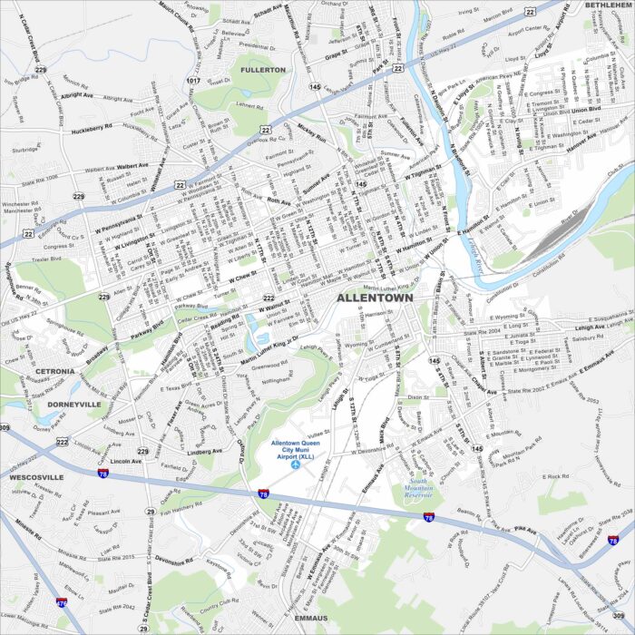 Allentown Map Pennsylvania