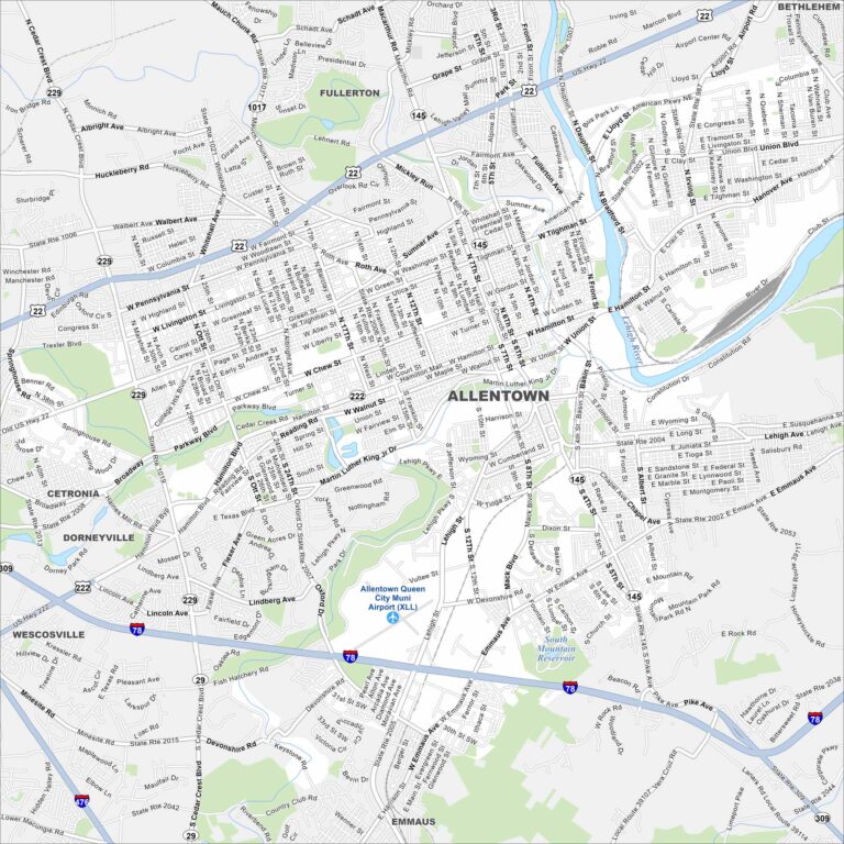 Allentown Map Pennsylvania