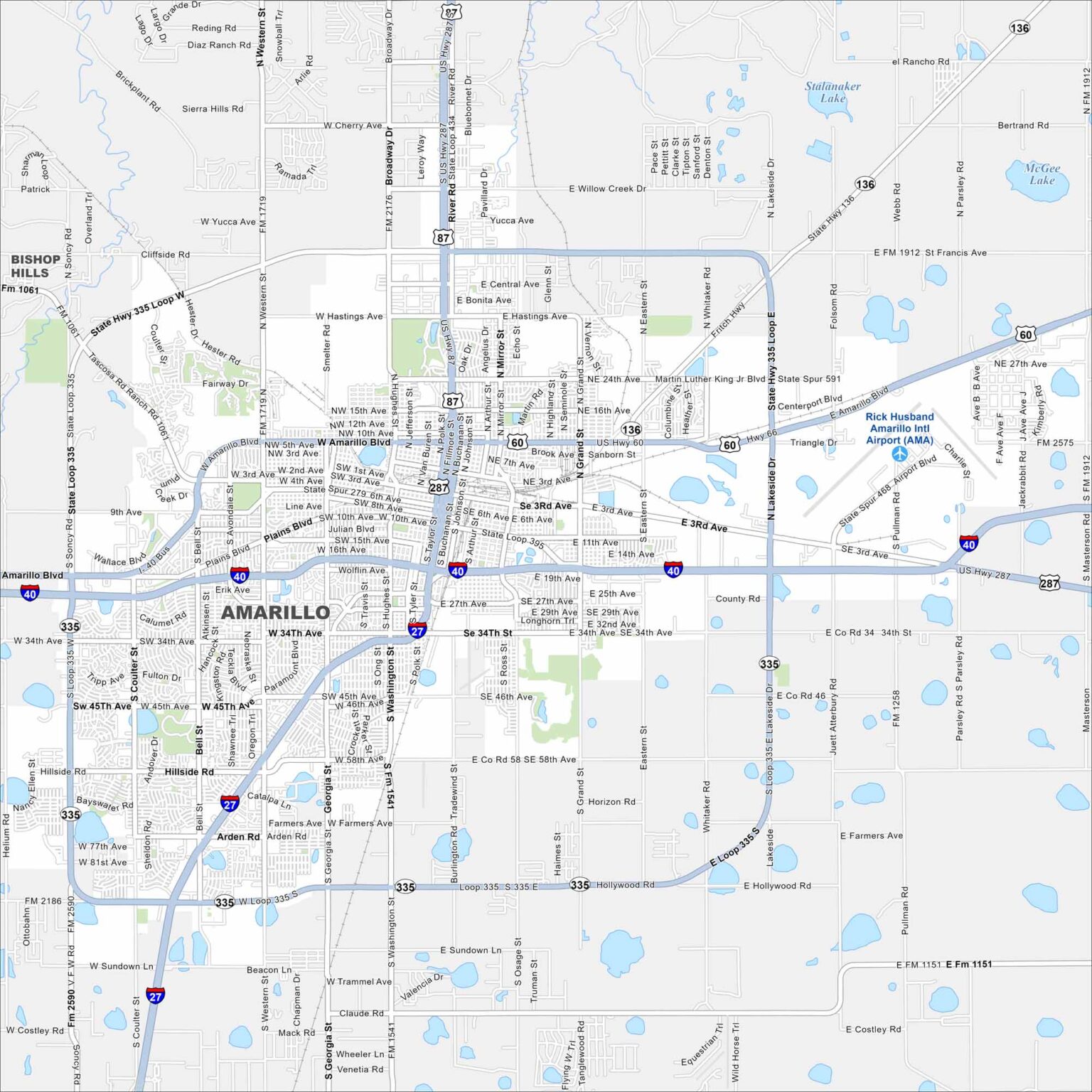 Map of Amarillo, Texas - US Maps