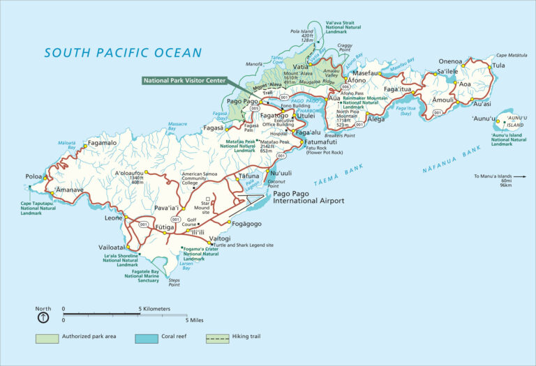 American Samoa National Park Map