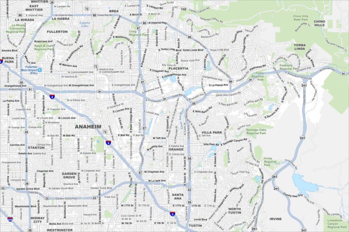 Anaheim Map California