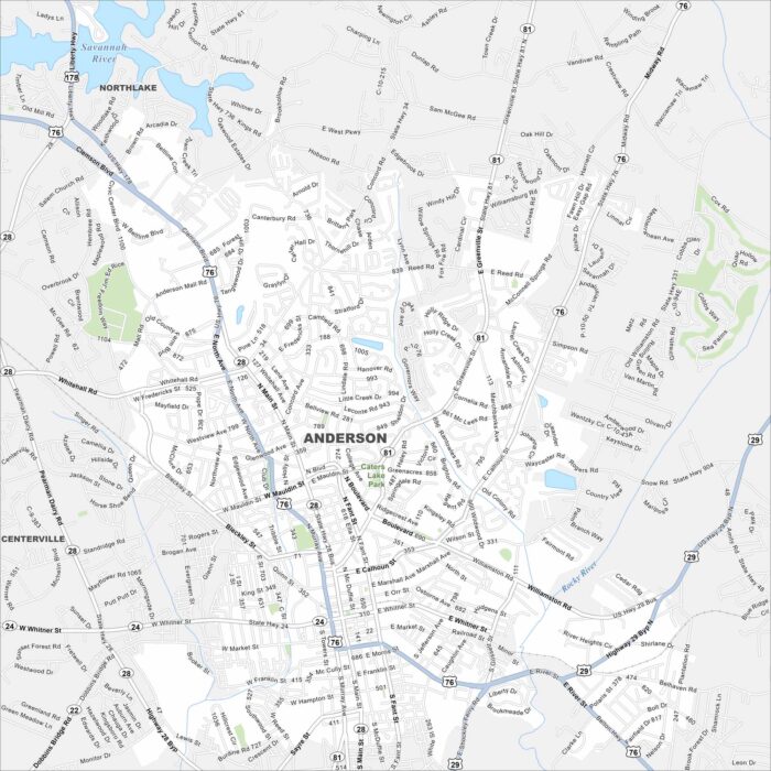 Anderson Map South Carolina
