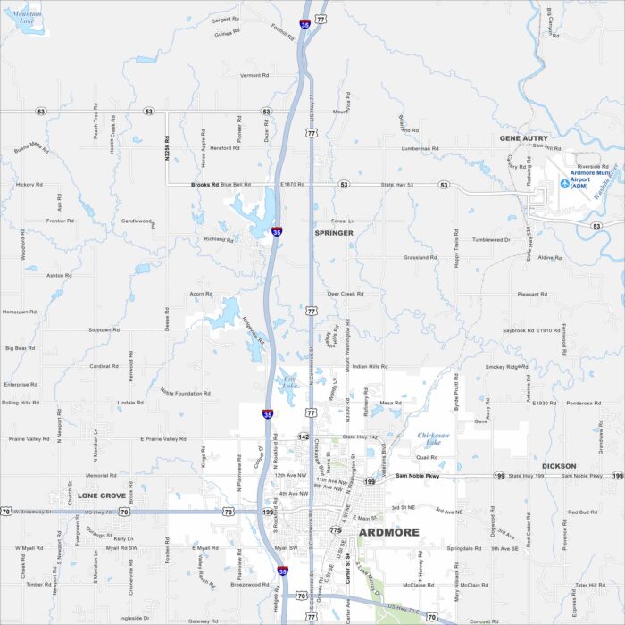 Ardmore Map Oklahoma