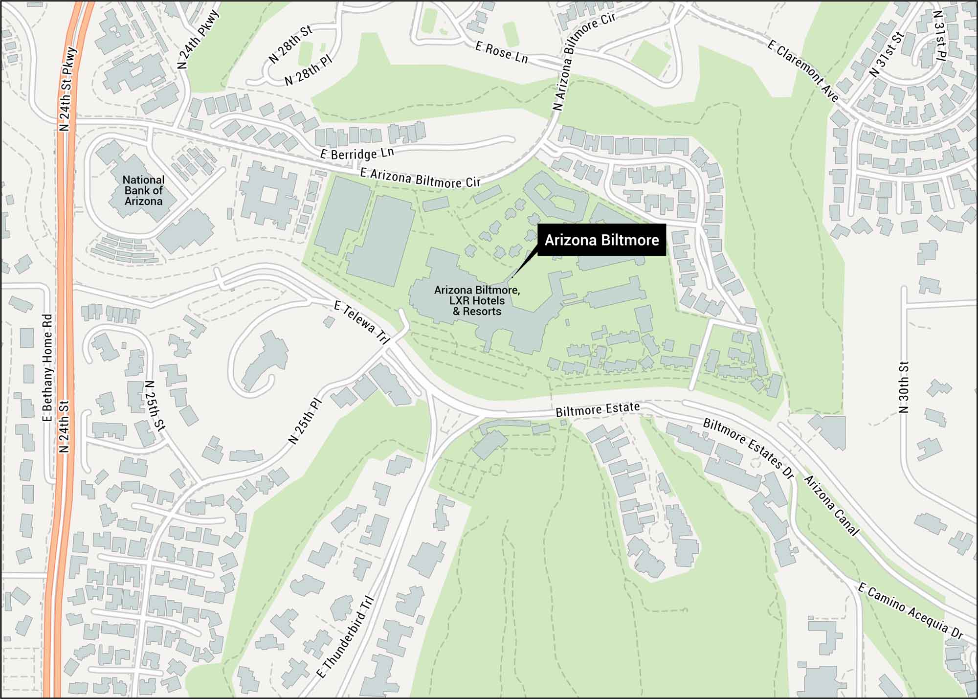 Arizona Biltmore Map