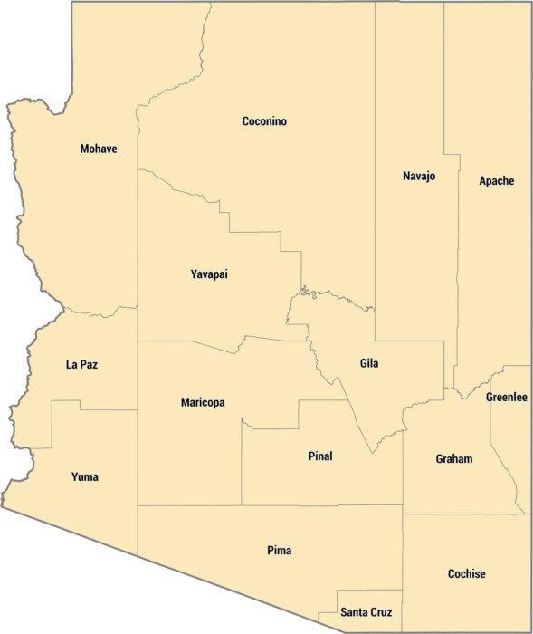 Arizona County Map