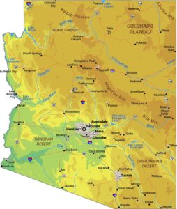 Arizona Physical Map
