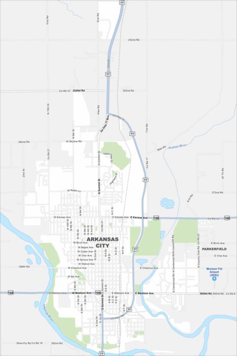 Arkansas City Map Kansas