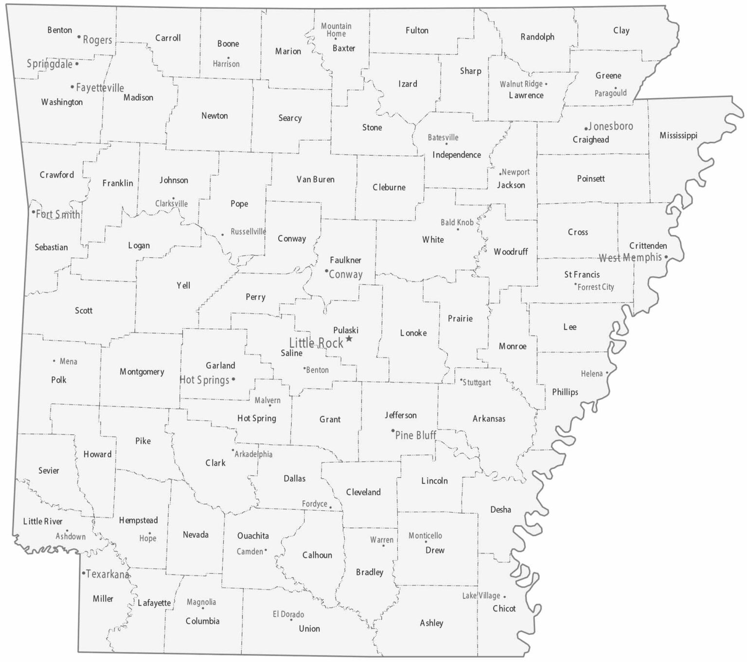 Tennessee Counties and Cities Map - US Maps