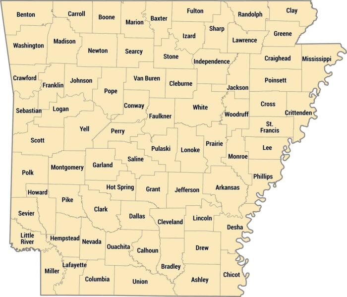 Arkansas County Map