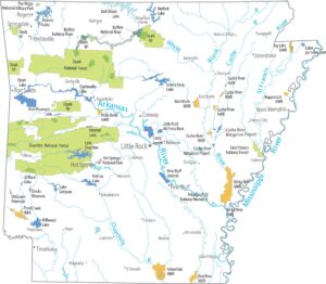 Arkansas National Parks and Forests Map
