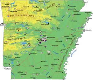 Arkansas Physical Map