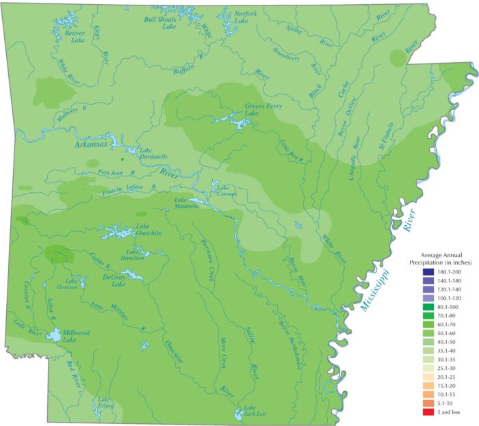Arkansas Precipitation Map