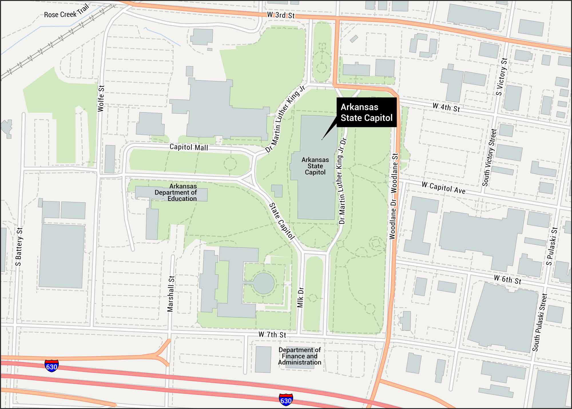 Arkansas State Capitol Map
