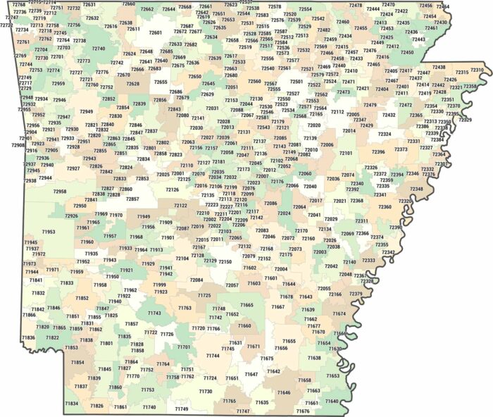 Arkansas Zip Code Map