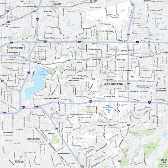 Arlington Map Texas