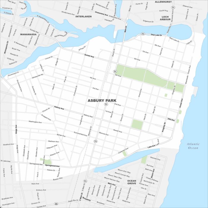Asbury Park Map New Jersey