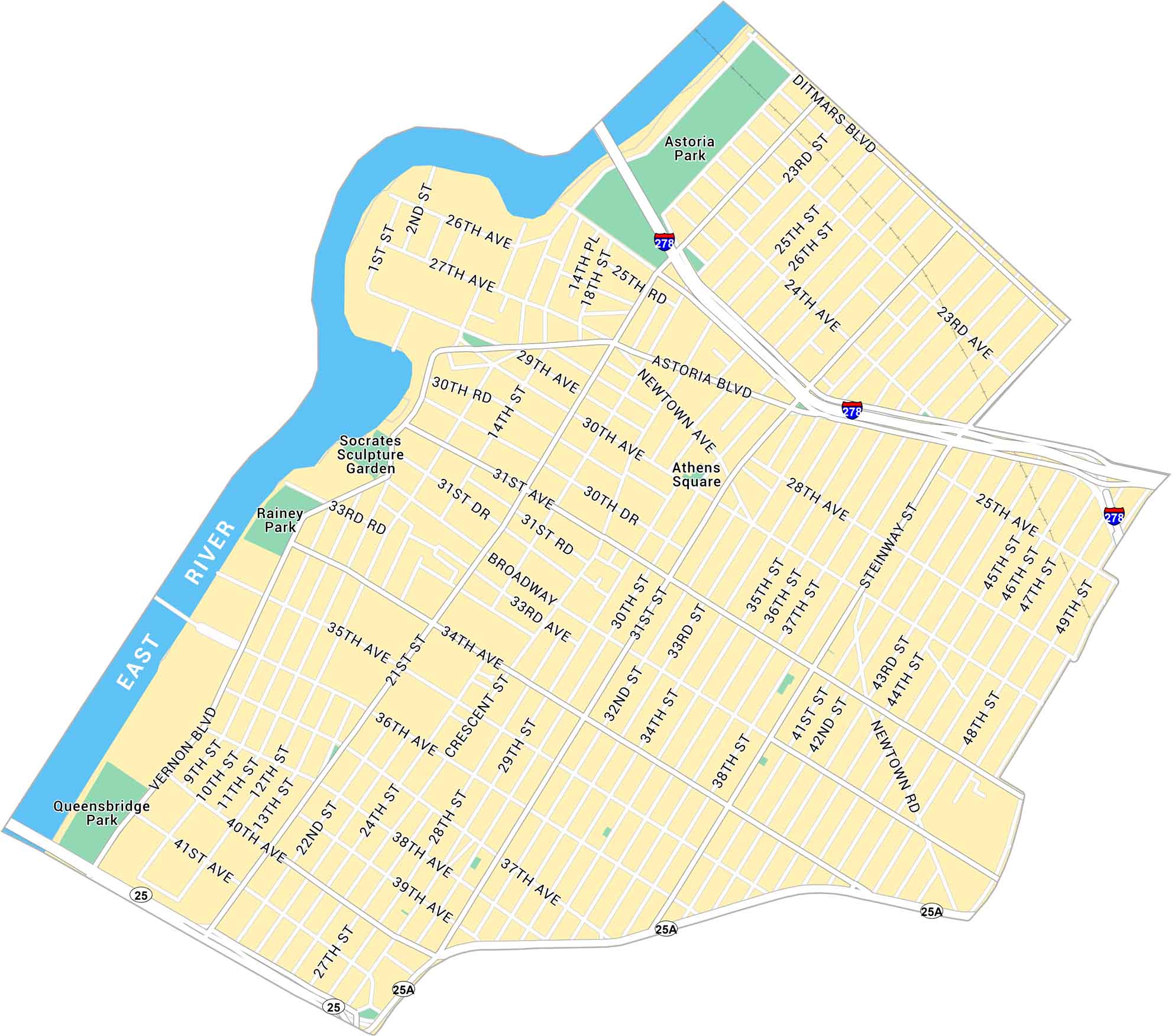 Astoria Map New York