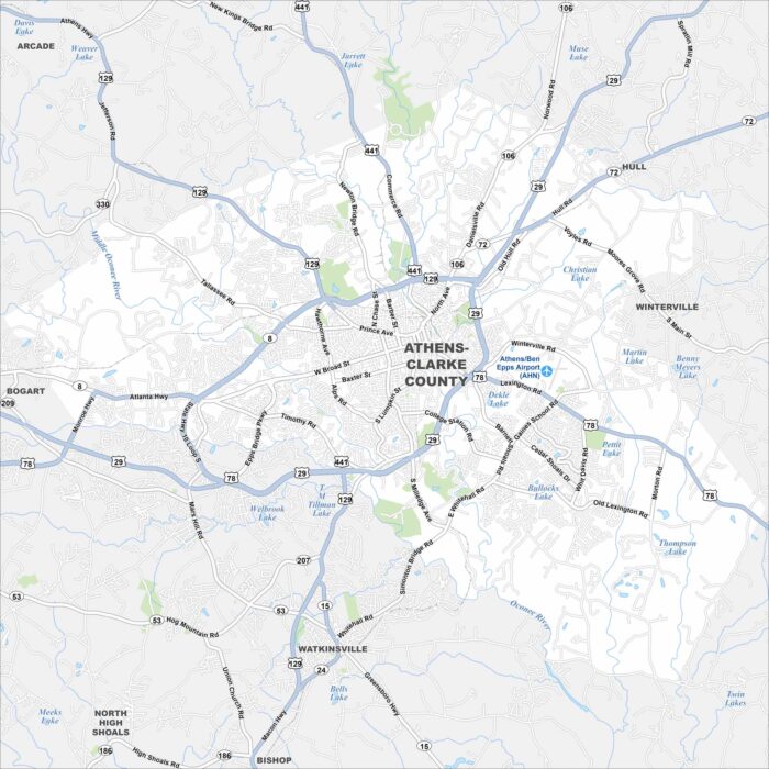 Athens Map Georgia