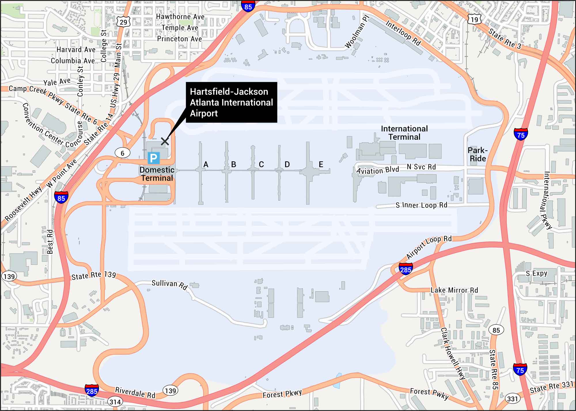 Atlanta International Airport Map