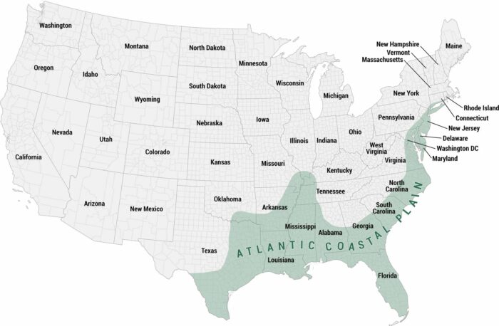 Atlantic Coastal Plain Map