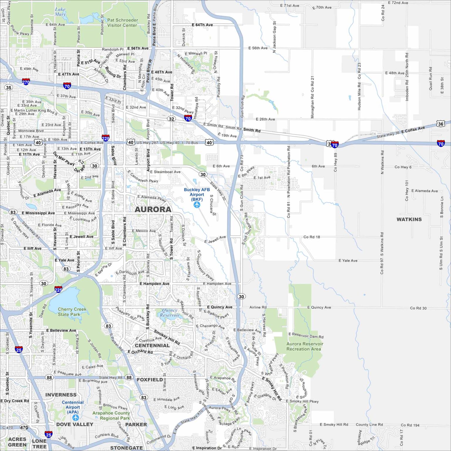 Map of Parker, Colorado - US Maps
