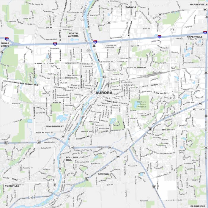 Aurora Map Illinois