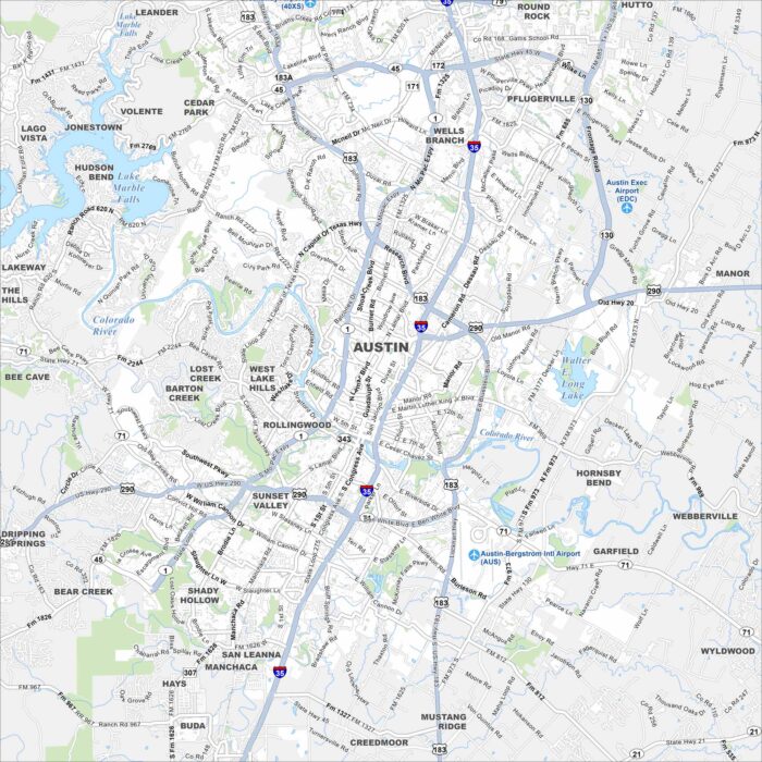 Austin Map Texas