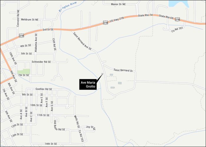 Ave Maria Grotto Map