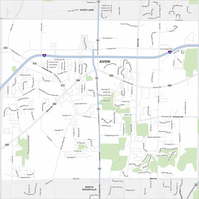 Avon Map Ohio