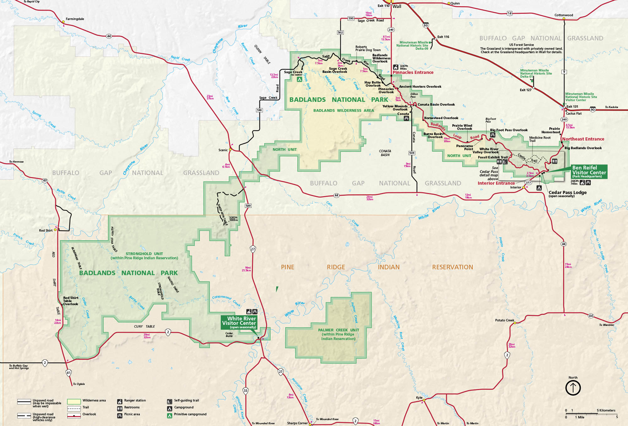 Badlands National Park Map