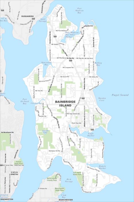 Bainbridge Island Map Washington