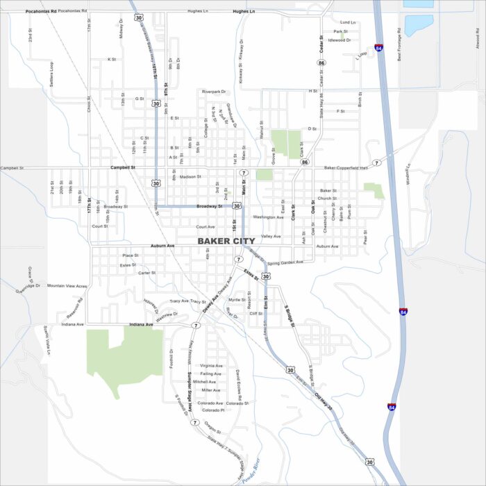 Baker City Map Oregon