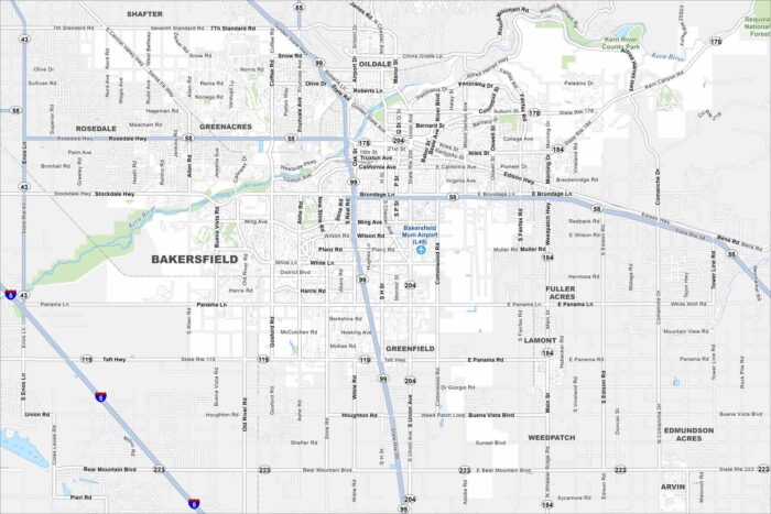 Bakersfield Map California